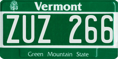 VT license plate ZUZ266