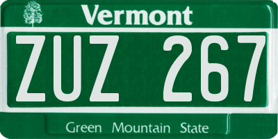 VT license plate ZUZ267