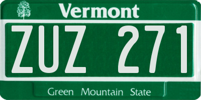 VT license plate ZUZ271