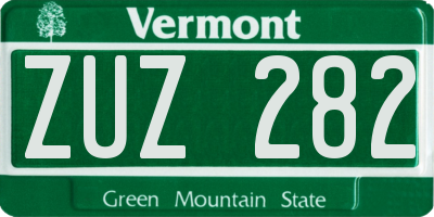 VT license plate ZUZ282
