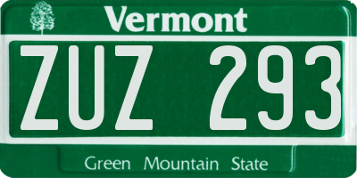VT license plate ZUZ293
