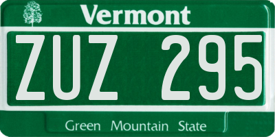 VT license plate ZUZ295