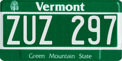 VT license plate ZUZ297