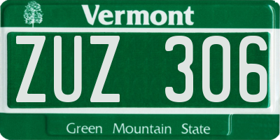 VT license plate ZUZ306