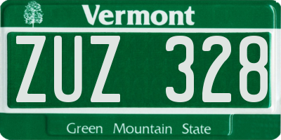 VT license plate ZUZ328
