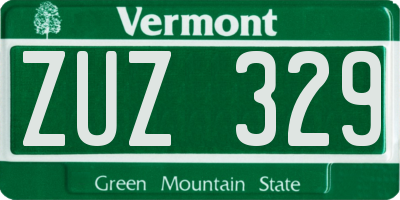 VT license plate ZUZ329