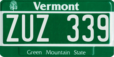 VT license plate ZUZ339