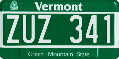 VT license plate ZUZ341