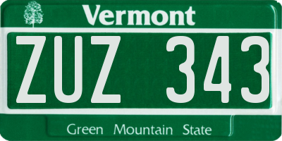 VT license plate ZUZ343