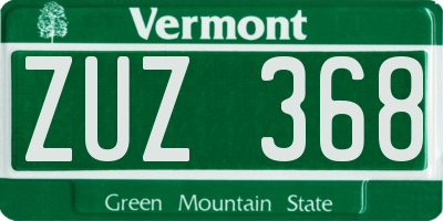 VT license plate ZUZ368