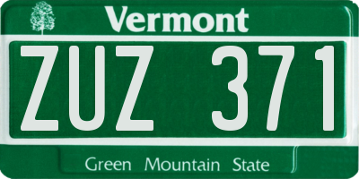 VT license plate ZUZ371