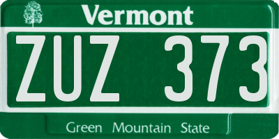 VT license plate ZUZ373
