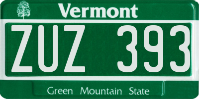 VT license plate ZUZ393
