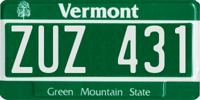 VT license plate ZUZ431