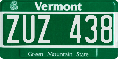 VT license plate ZUZ438