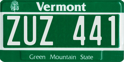 VT license plate ZUZ441