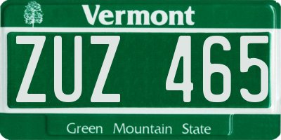 VT license plate ZUZ465