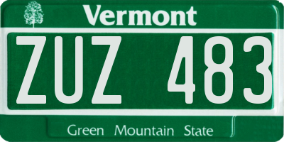 VT license plate ZUZ483