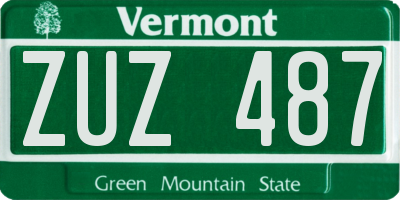 VT license plate ZUZ487