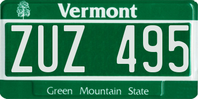 VT license plate ZUZ495