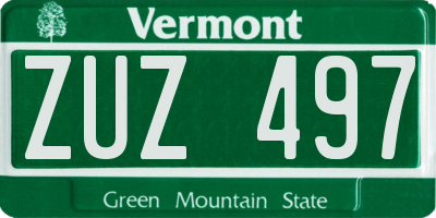 VT license plate ZUZ497