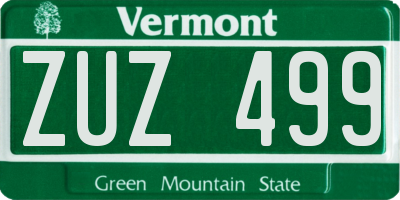VT license plate ZUZ499