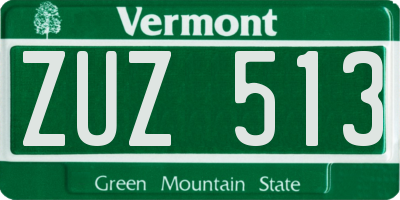 VT license plate ZUZ513