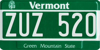 VT license plate ZUZ520