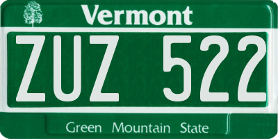 VT license plate ZUZ522