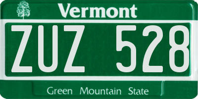 VT license plate ZUZ528