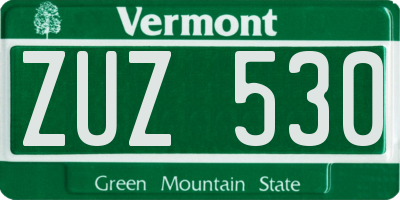 VT license plate ZUZ530