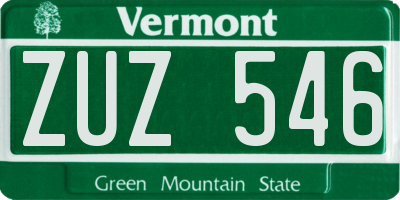 VT license plate ZUZ546