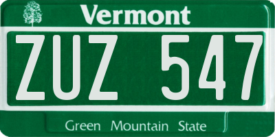 VT license plate ZUZ547