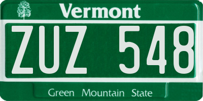 VT license plate ZUZ548