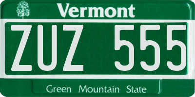 VT license plate ZUZ555