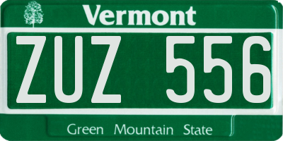 VT license plate ZUZ556