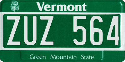 VT license plate ZUZ564