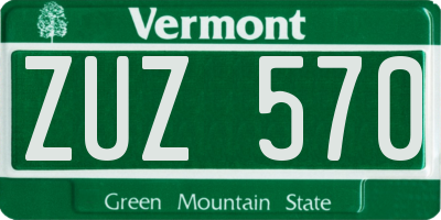 VT license plate ZUZ570