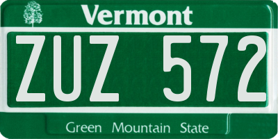 VT license plate ZUZ572
