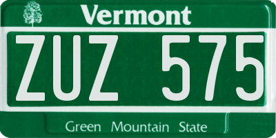 VT license plate ZUZ575