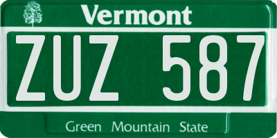 VT license plate ZUZ587