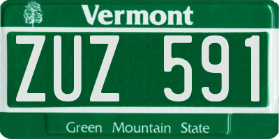 VT license plate ZUZ591