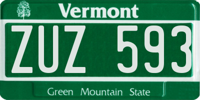 VT license plate ZUZ593