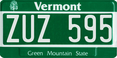 VT license plate ZUZ595