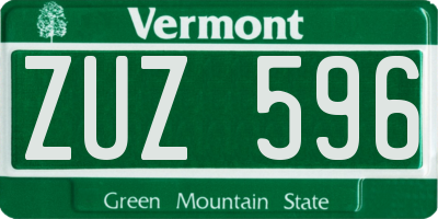 VT license plate ZUZ596