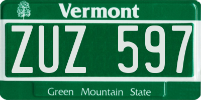 VT license plate ZUZ597