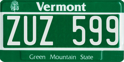 VT license plate ZUZ599
