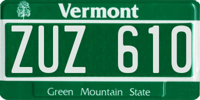 VT license plate ZUZ610