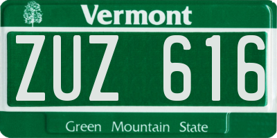 VT license plate ZUZ616