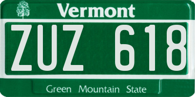 VT license plate ZUZ618